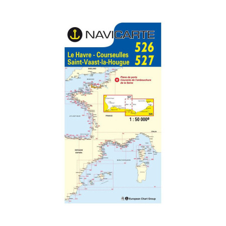 NAVICARTE Carte double n°526 et 527 Le Havre, St Vaast, La H