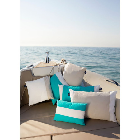 MARINE BUSINESS Lot de 2 coussins waterproof sable/blanc