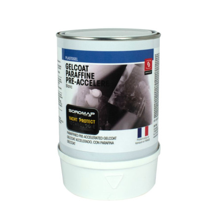 SOROMAP Gelcoat blanc paraffiné accéléré 0,75L + catalyseur