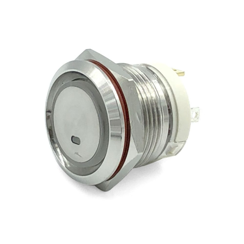 TREM bouton poussoir étanche inox Mom/ Off Rouge, 20A en 5-2