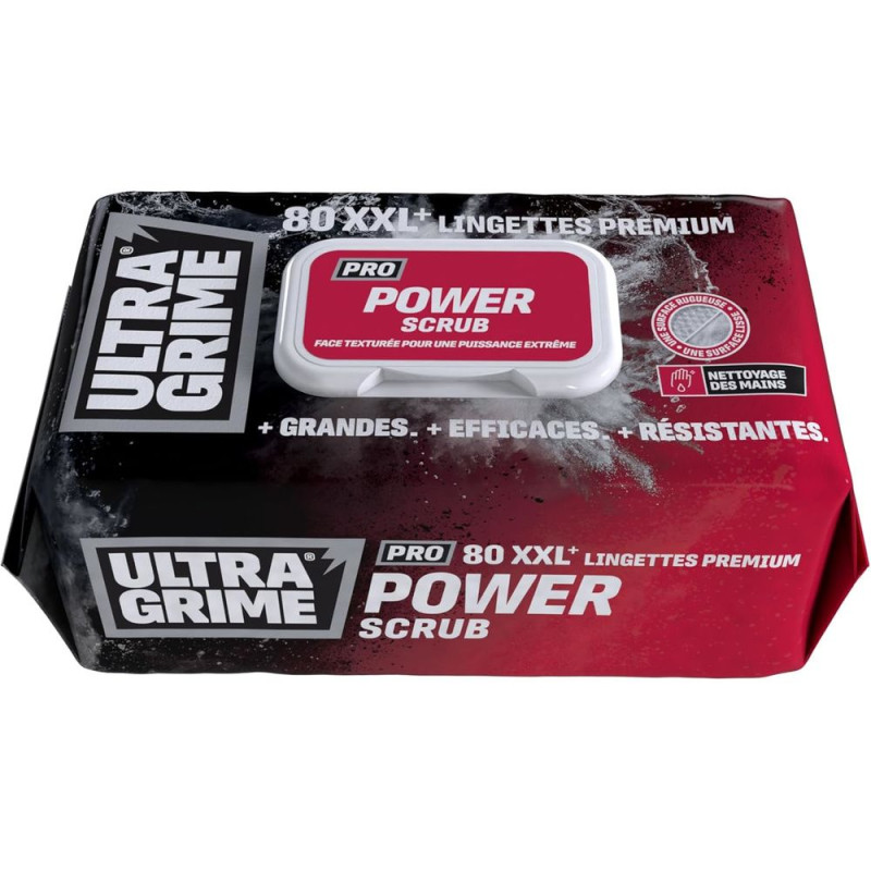 ULTRA GRIME Lingettes multiusages POWER SCRUB les 80