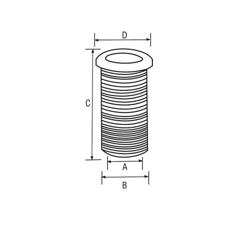 OSCULATI Sortie de coque noir Ø22mm - Filet Ø30mm
