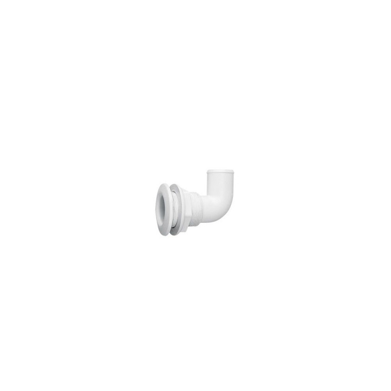 NUOVA RADE Sortie de coque blanche coudée Ø30mm - tuyau Ø20