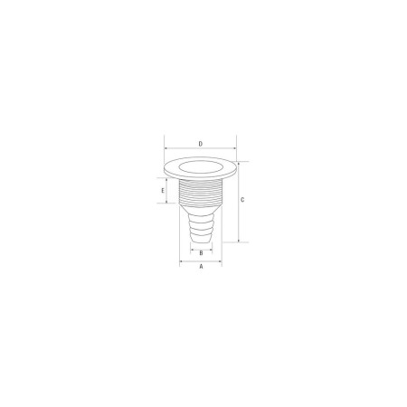 NUOVA RADE Sortie de coque blanche Ø30mm Fileté sur 65mm