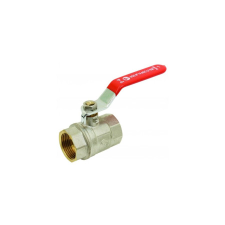 Vanne F/F laiton levier inox plat rouge 1" 1/2" PN25