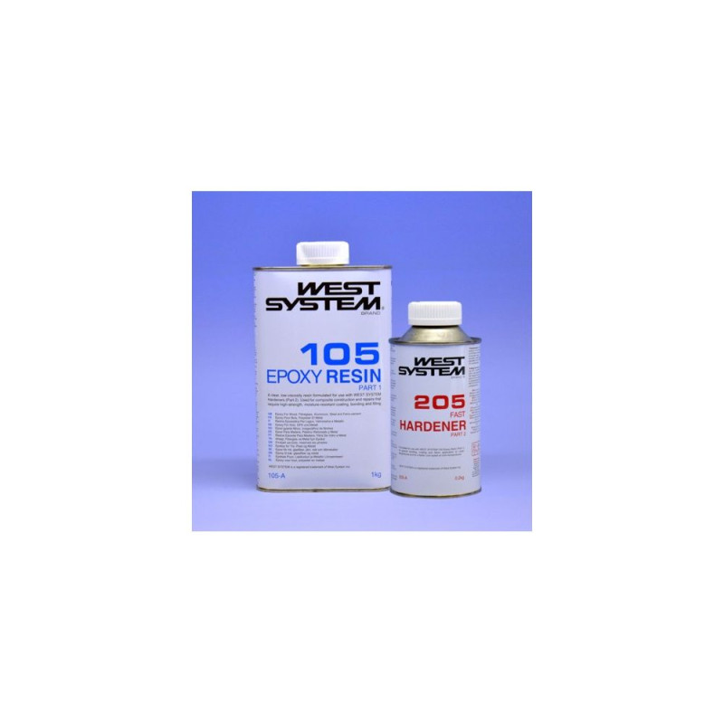 WEST SYSTEME Resine epoxy 105 + durcisseur 205 Pack A 1,2kg