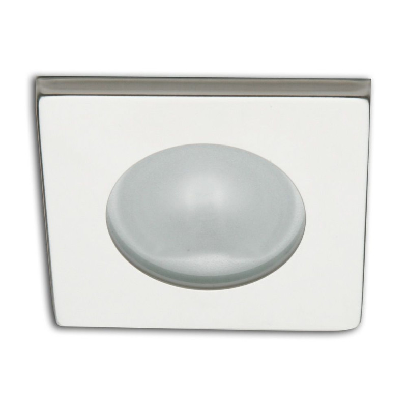 Spot carré RAY à Led lumière blanche froide inox poli