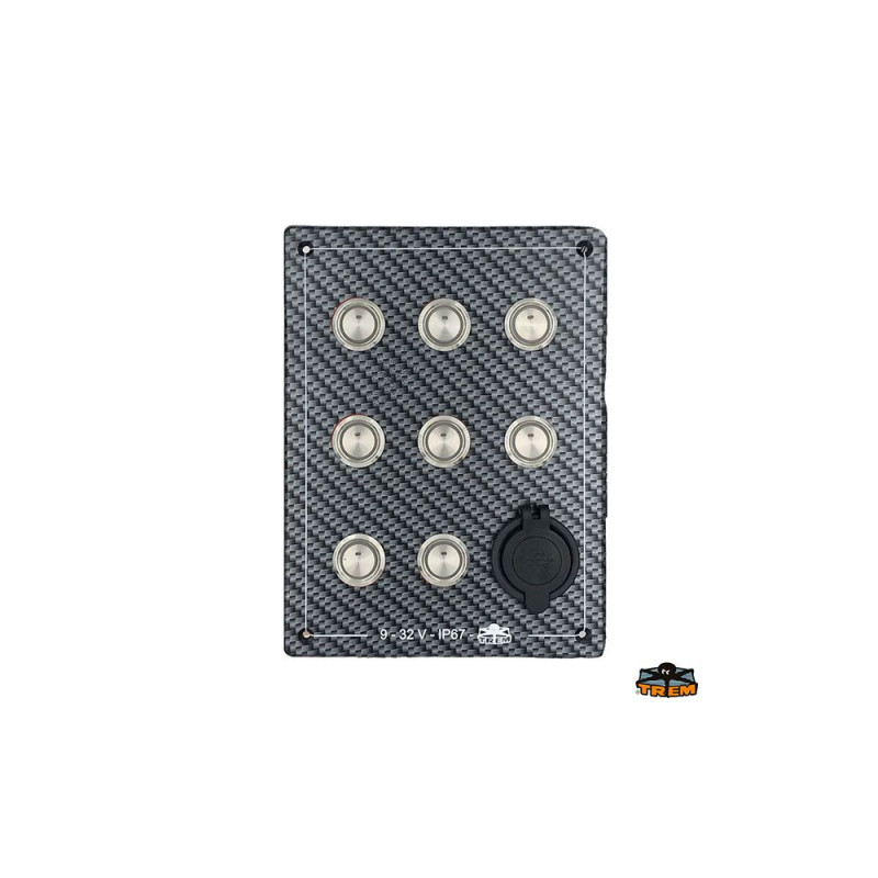 TREM Tableau electrique 5 inter, 3 poussoirs + USB