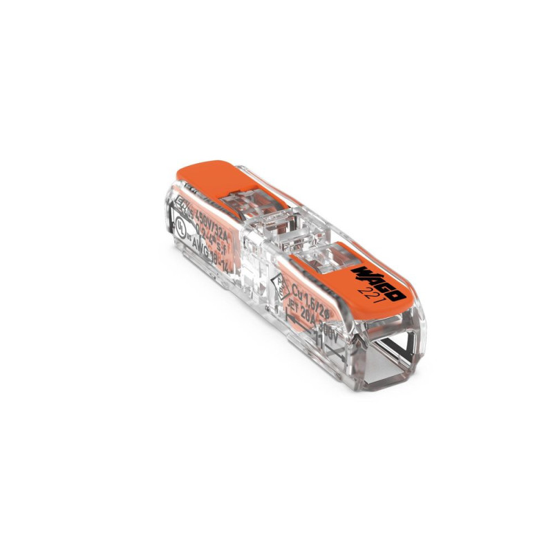 WAGO Connecteur de passage avec levier pour 2 conducteurs