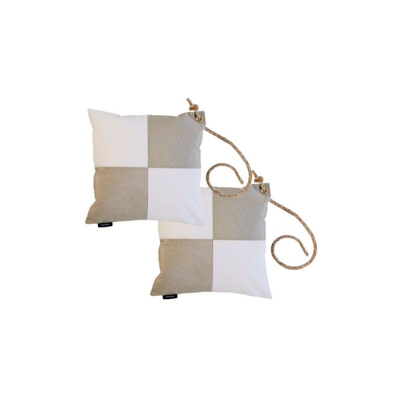 MARINE BUSINESS Lot de 2 coussins WATERPROOF GRIS/BLANC