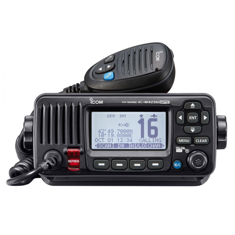ICOM VHF Fixe IC-M423GE Noire avec antenne GPS externe