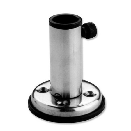 Support mât de pavillon - inox - incliné - mât Ø 22 mm - base Ø 60 mm