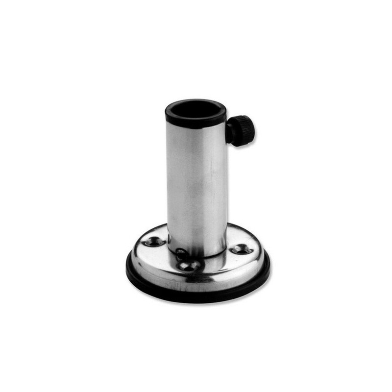 Support mât de pavillon - inox - incliné - mât Ø 22 mm - base Ø 60 mm