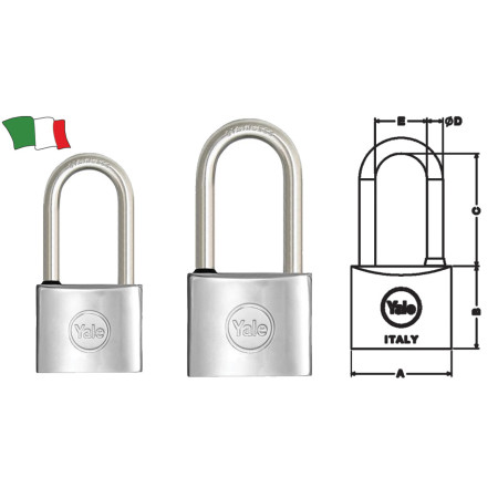 Cadenas chrome avec anse inox - 60 mm