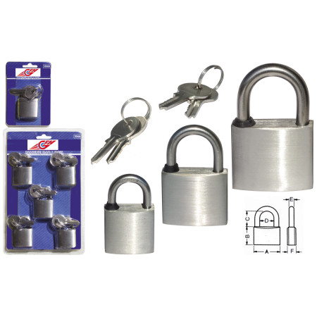 Cadenas tout inox - 40 mm - En blister