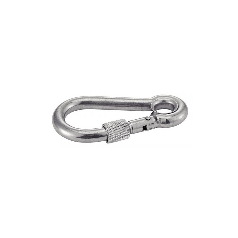 Mousqueton avec vis de sécurité inox - avec oeil - Ø 8 mm