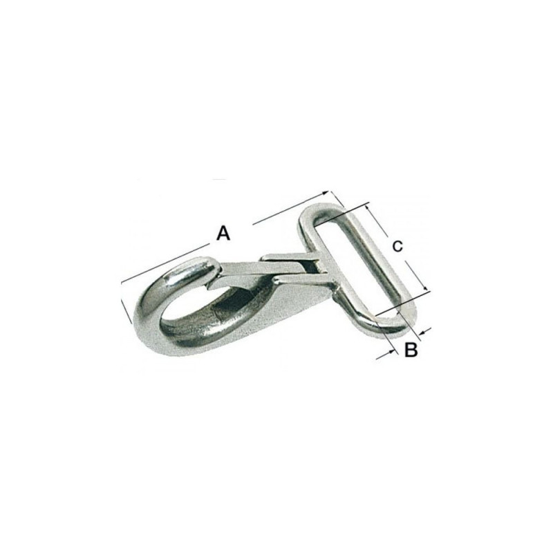 OSCULATI Mousqueton inox à oeil plat à sangler