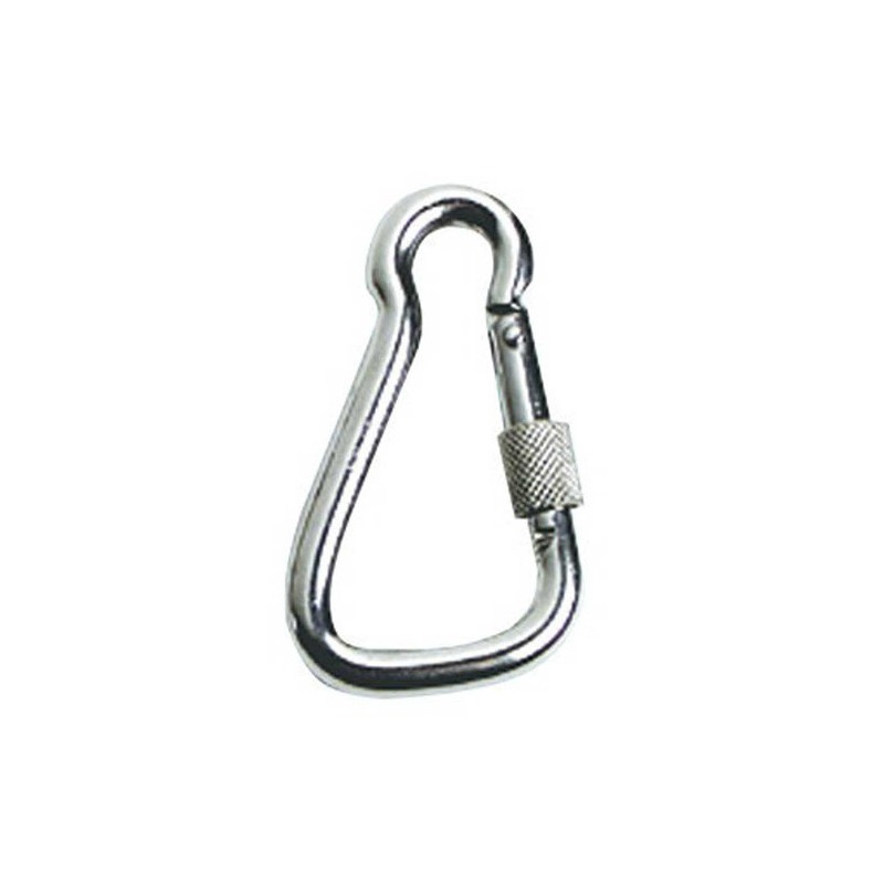 Mousqueton AISI 316 grand, frette de securité 23mm -