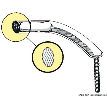 Main-courante inox sur tige filetée - 450 mm