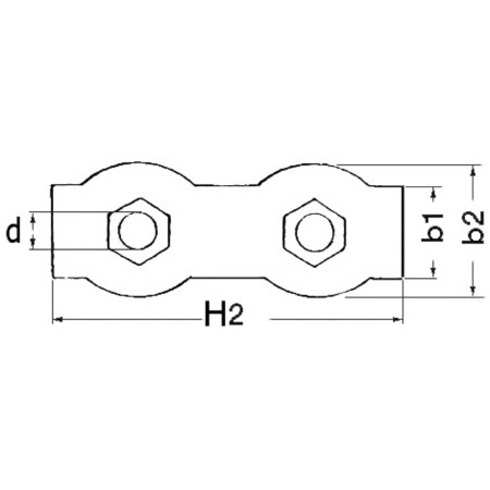 Serre-câble plat double - inox - Ø 4 mm