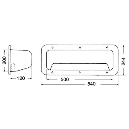 Coffre niche latérale - 541 x 244 mm - filet