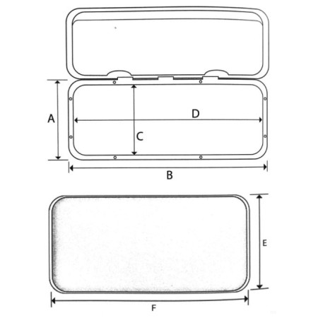 Porte d'équipet ABS anti UV - 606 x 353 mm