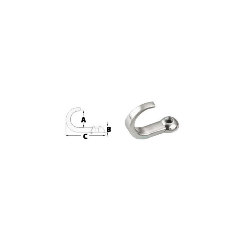 Crochet inox - 22 mm
