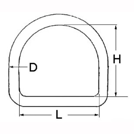 Anneau demi-rond 6x50 mm - Lot de  10
