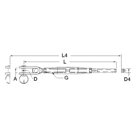 Ridoir 1 chape articulée + 1 embout à sertir - ø6 mm