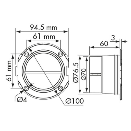 MANCHON RAIDISSEUR PR GRILLE D'AERATION