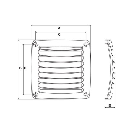 NUOVA RADE Grille aeration plastique blanche 92 x 92 mm VRAC