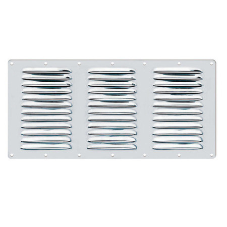 Grille d'aération rectangulaire en inox - 360 x 185 mm