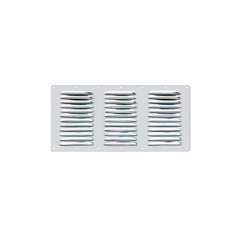Grille d'aération rectangulaire en inox - 360 x 185 mm