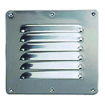 Grille d'aération rectangulaire en inox - 120 x 120 mm