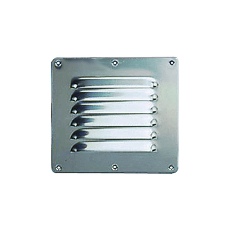 Grille d'aération rectangulaire en inox - 120 x 120 mm