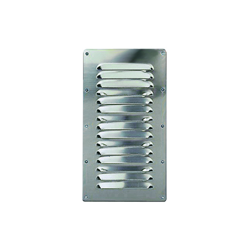 Grille d'aération rectangulaire en inox - 127 x 228 mm