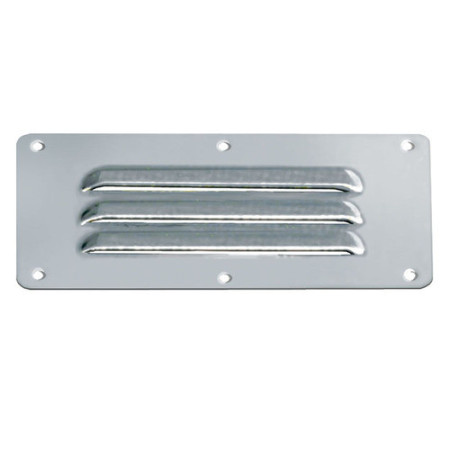 Grille d'aération rectangulaire en inox - 127 x 65 mm