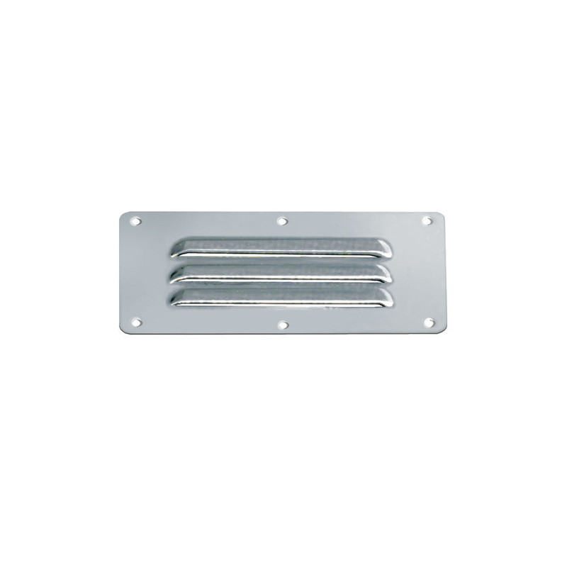 Grille d'aération rectangulaire en inox - 127 x 65 mm