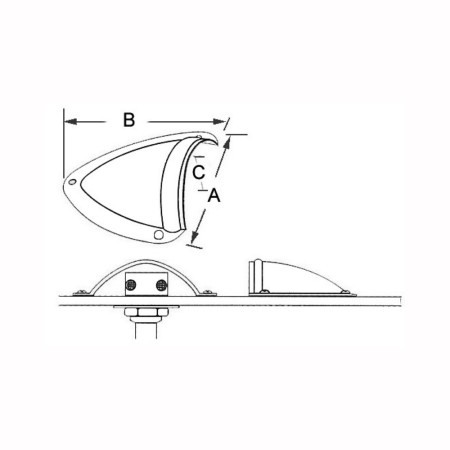 Carénage pour évent en inox - 57 x 54 x 16 mm