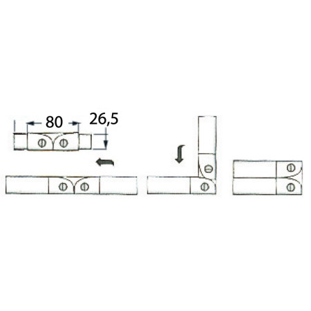 Charnière inox - d'ouverture pour balcon - pour tube 30 x 1.5 mm