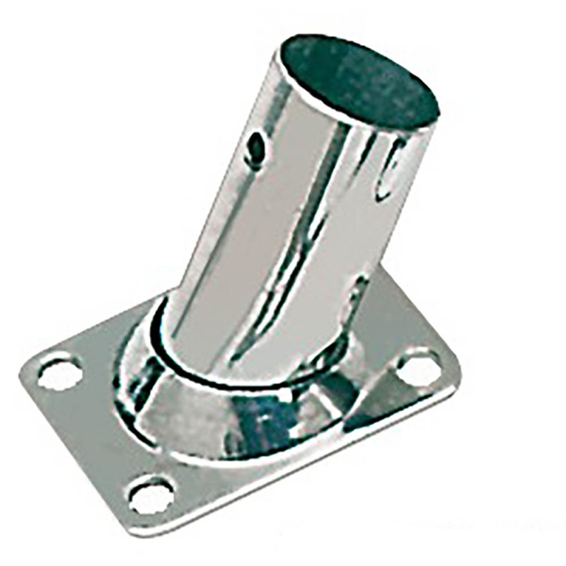 Platine inox soudé rectangulaire - inclinée 60° - 22 mm