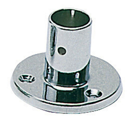 Platine laiton chromé - droite - 25 mm