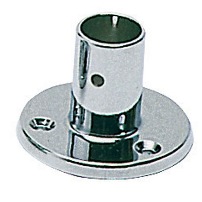 Platine laiton chromé - droite - 25 mm