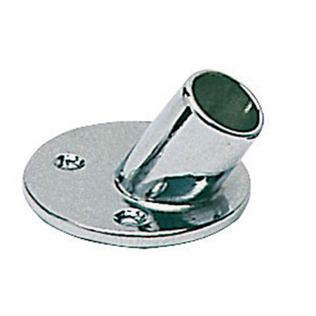 Platine laiton chromé ronde - inclinée 60° - 22 mm