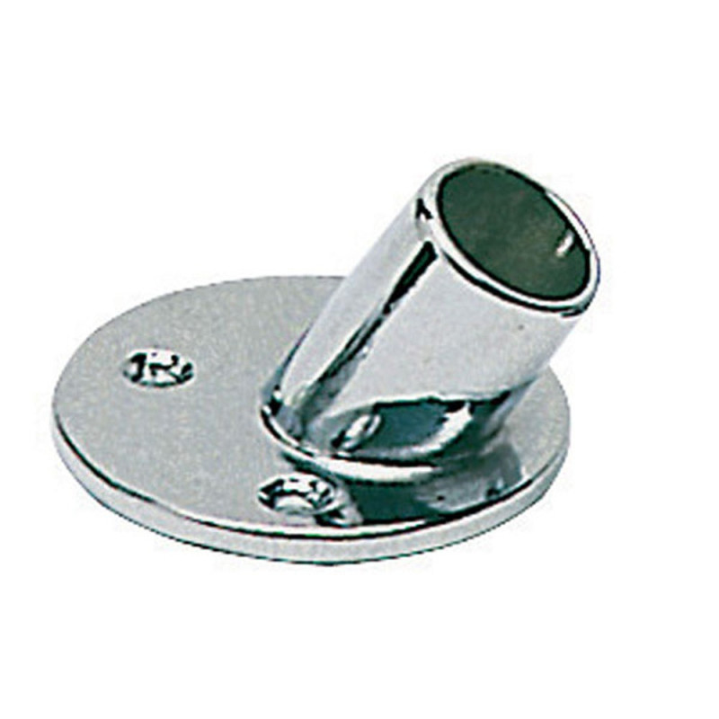 Platine laiton chromé ronde - inclinée 60° - 22 mm