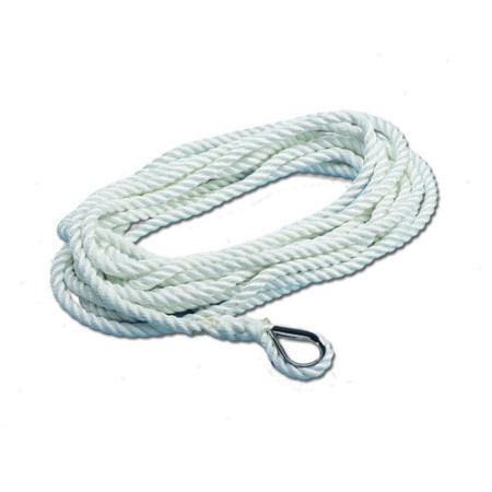 Cordage - bosse d'amarrage - Ø 20 mm - 12 M - blanc
