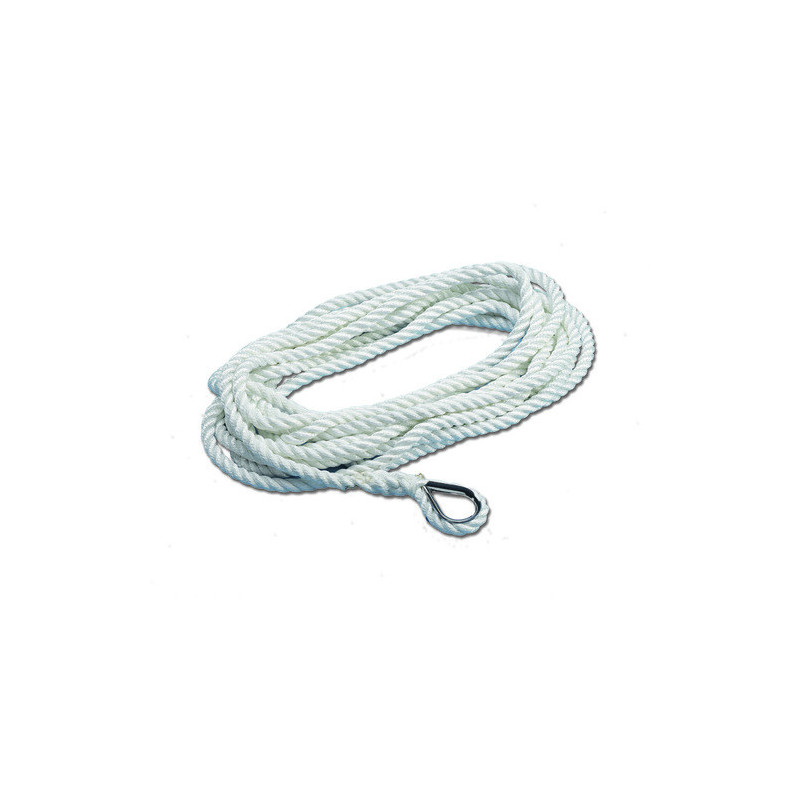 Cordage - bosse d'amarrage - Ø 20 mm - 12 M - blanc
