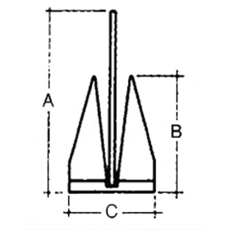 Ancre plate - acier galvanisé - 5 kg - 500 x 360 x 250 mm