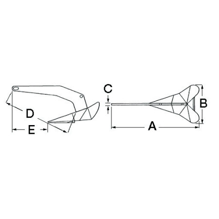 Ancre Delta acier zingué - 16 kg