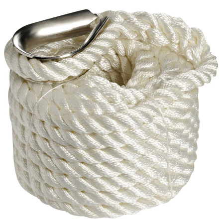 Cordage - bosse d'amarrage - Ø 24 mm - 15 M - blanc